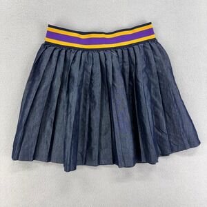 Polo Skirt Girls 10 Purple Gold Denim Chambray Preppy Uniform